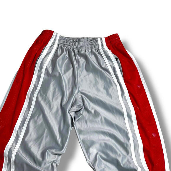 CCM Vintage Hockey Warm-Up Pants Snap Button Tearaway Gray Red L Y2K Streetwear - Picture 4 of 9